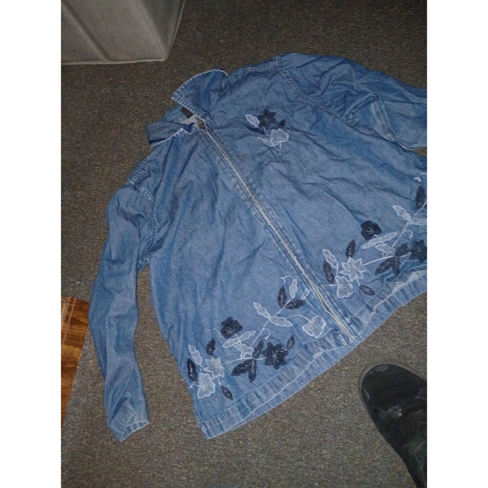 Women's denim full zip lightweight jacket size 2x